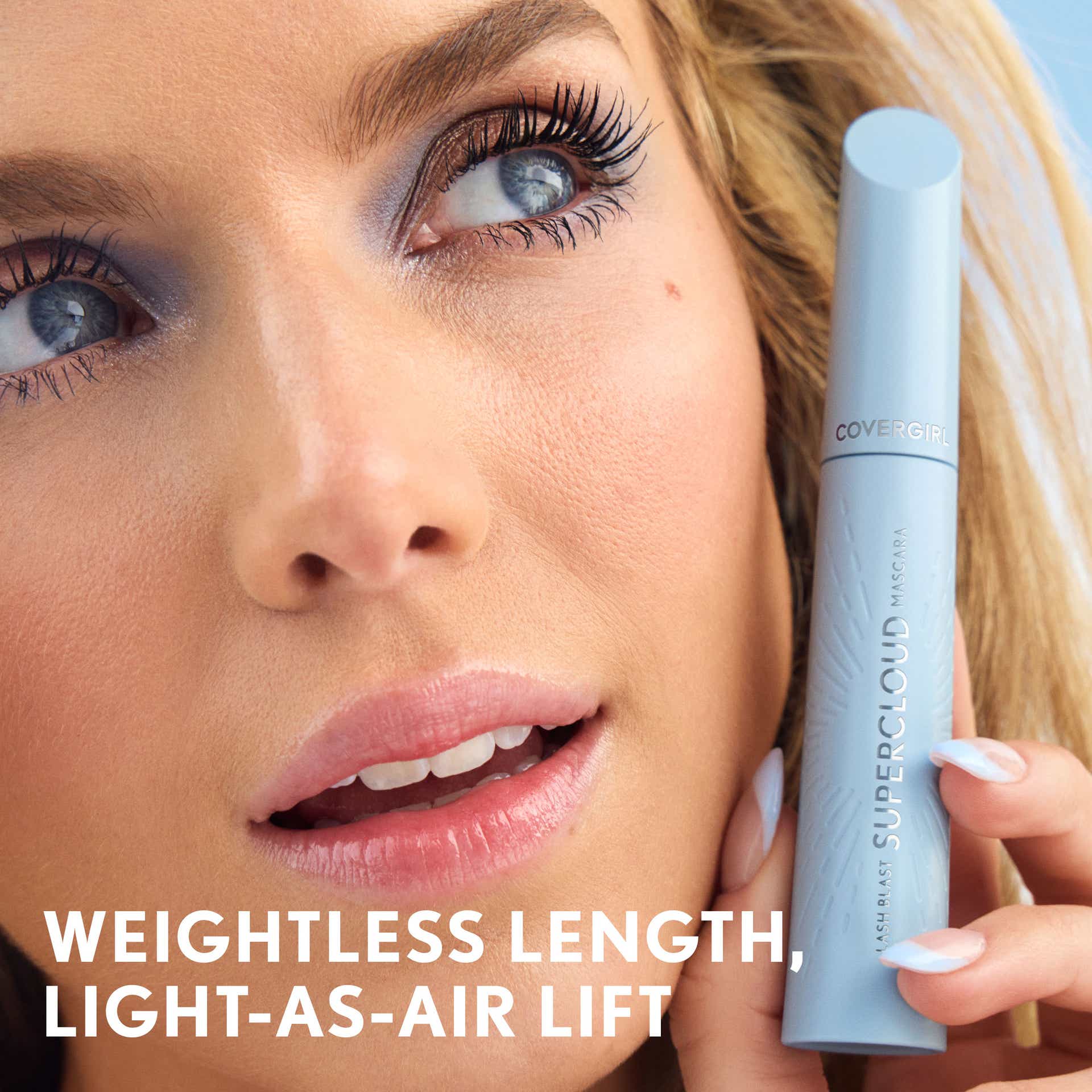 Lash Blast Supercloud Mascara Campaign. Weightless Length, Light-As-Air-Lift